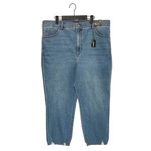 Express Slim Super High Waisted Jeans NWT Women's Sz 18S Light Wash Raw Hem